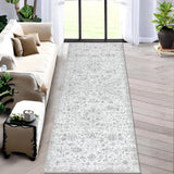Garvee Runner Rug Entry Rug Carpet Runners for Hallway 6ft Non Slip Bathroom Rugs Washable Rugs Floral Boho Rug Oriental Rug Throw Rugs Stain Resistant Area Rugs Entryway Rugs Indoor 2'x6' Light Grey - Grey