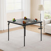 Garvee Portable Square Folding Table, 33.6-inch, Black Metal Frame, PU Soft Cushion, Foldable, Anti-Slip Feet, for Living Room, Office, Camping