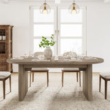Garvee Oval Dining Table for 6-8 People with Thick Sturdy Wooden Base, Farmhouse Kitchen & Living Room Table, 70.87" Long, Rustic Pear - Rustic Pear