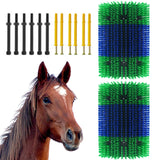 Garvee Livestock Scratch Brushes Horse Scratcher Full Massage Brush Kit For Horse Cattle Sheep Pig Expandable Durable Nylon - Blue-Green