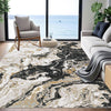 Garvee Abstract Black 6x9 Ultra-Thin Marble Area Rug, Modern Marble Rug Luxury Living Room Rug Boho Area Rug for Bedroom Dinning Room Non Slip Abstract Floor Carpet Indoor, Black
