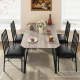 Garvee Dining Table Set for 4, Kitchen Table Chairs Set of 4 with Ultra Comfortable PU Cushion, Dining Room Table Set for 4 Furniture with Kitchen Chairs Suitable for Small Space - Retro Grey - Retro Grey
