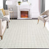 Garvee 6x9 Large Area Rug for Living Room Modern Washable Rug Checkered Print Accent Rug Contemporary Plaid Throw Carpet for Bedroom Dining Room Office Non-Shedding Non Slip Foldable Rug Light Grey