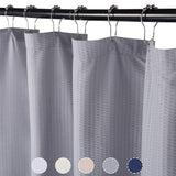 Garvee Shower Curtain Water Repellent Soft Microfiber Fabric Embossed Pattern Grey 72x72 Inches - Grey