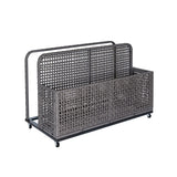 Garvee Poolside Float Storage PE Rattan Outdoor Pool Caddy With Rolling Wheels Patio Deck Boxes Sturdy Grey - Grey