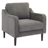 Garvee Mid-Century Modern Accent Chairs, Linen Fabric Armchair for Living Room, Office, Bedroom, Grey, 29.9x31.8x34.6 in - Linen | Gray