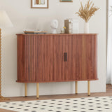 Garvee Sideboard Buffet Cabinet with Storage Mid Century Modern Accent Cabinet Sliding Door Entryway Small Storage 47" Walnut - Walnut