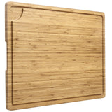 Garvee 24"x18" Large Cutting Board, Bamboo Wood Cutting Board for Kitchen with Handles and Juice Groove, Reversible Chopping Board for Meat, Cheese Board Charcuterie Serving Tray - Light Brown