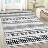 Garvee Boho Black & White 5x7 Geometric Area Rug for Living Room Water Stain Resistant Floor Carpet for Bedroom Low Pile Indoor Floor Mat Non-Slip Foldable Dining Bedroom Rug Under Kitchen Table