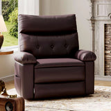 Garvee Oversized Recliner Chair - PU Leather Large Manual Recliner for Adults, Ultimate Comfort Lazy Boy with 1.5X Sponge Filling and Easy Recline Mechanism for Relaxation, Coffee - Coffee