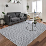 Garvee Washable 4x6 ft Modern Checkered Rug Low Pile Non-Slip Foldable Geometric Pattern for Living Room Nursery - Dark Gray