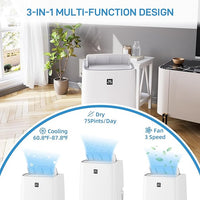 Garvee Portable Air Conditioner with Cooling and Dehumidification Function,14000 BTU Portable AC Suitable for 700 Sq.Ft Air Cooler with a Remote Control Function Easy Movement
