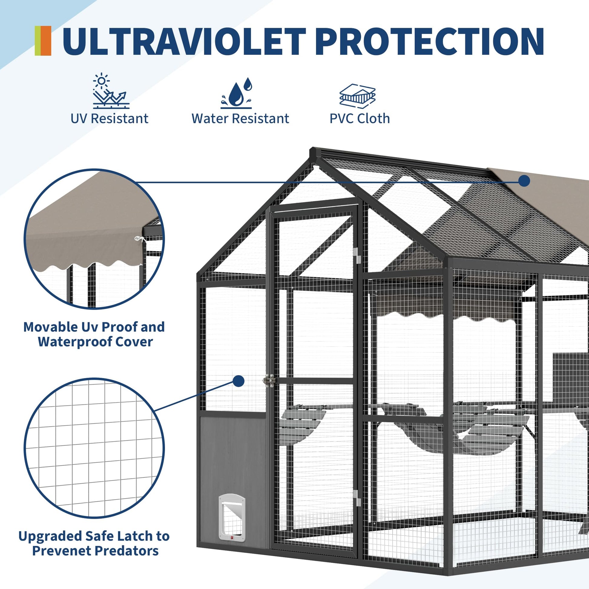 Outdoor catio with UV-resistant and water-resistant cover