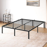 Garvee 14 Inch Queen Bed Frame with Storage,Metal Platform Queen Bed Frame No Box Spring Needed Steel Slat Support Easy Assembly - Black - 14 Inch