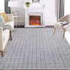 Garvee 5x7 Washable Rug Non Slip Modern Checkered Rug Soft Faux Wool Floor Carpet Indoor Contemporary Plaid Print Rug Non Shedding Throw Carpet for Bedroom Living Room Dining Room Office Grey