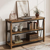 Garvee Farmhouse Entryway Table,47 Inch Narrow Long Console Table with Storage, 3 Tier Wood Console Table for Living Room, Behind Couch Table, Hallway Table for Foyer, Entryway Furniture-Rustic Brown