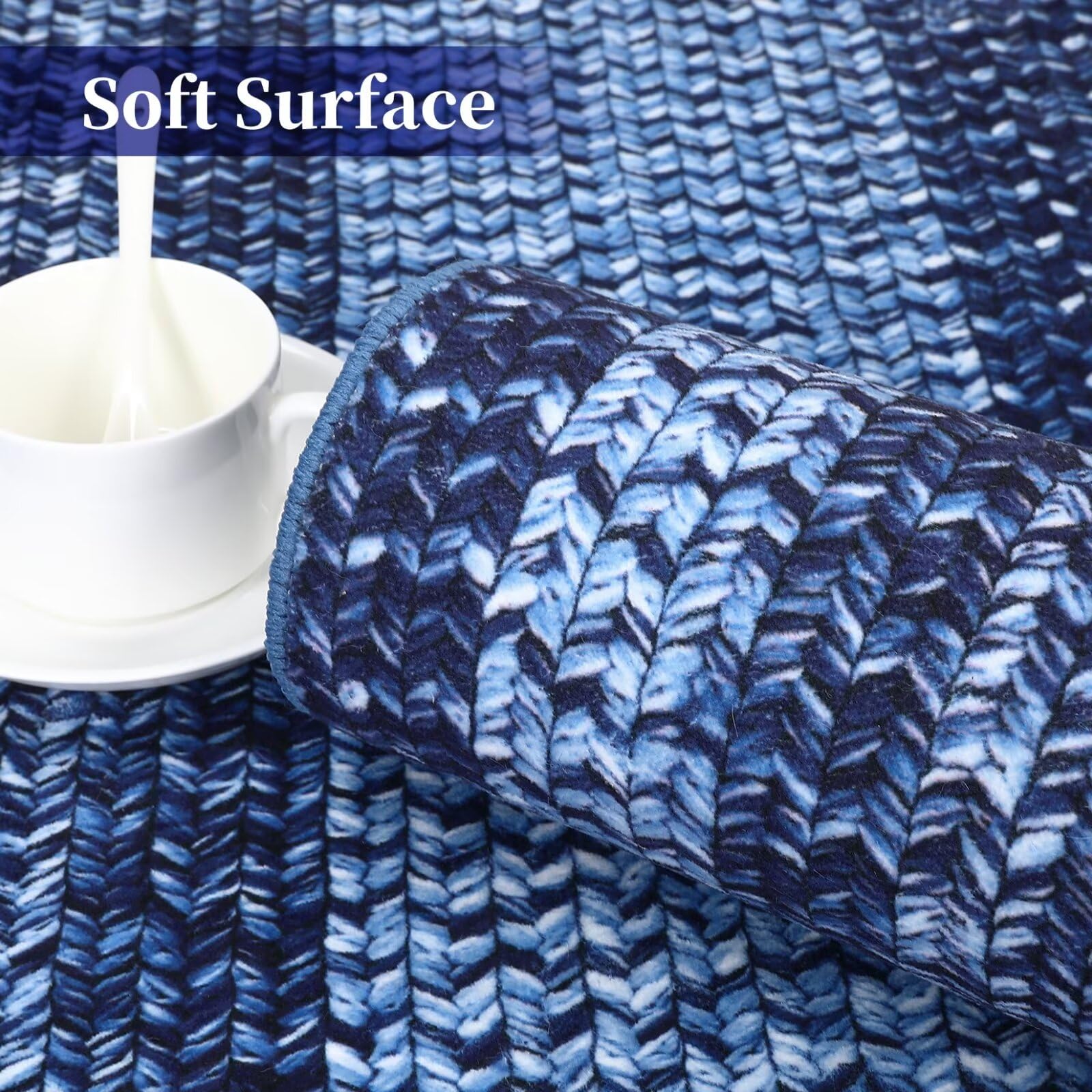 Garvee Navy 2x8 Ultra Thin Washable Runner Rug washable low pile rug for easy home care