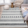 Garvee Boho Black & White 4x6 Area Rug Boho Geometric Distressed Soft Washable Non-Shedding Anti-Slip Foldable Carpet for Living Room, Bedroom, Entryway, Dining Room, Home Office