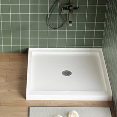 Garvee 36" x 36" Shower Base Center Drain Acrylic Fiberglass Slip Resistant Textured Surface White