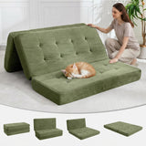 Garvee Folding Mattress 6 Inch Tri-Foldable Sofa Bed & Floor Guest Mattress, 80.4"X60", Green, Portable & Supportive for Camping, Living Room, Bedroom - Green