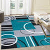 Garvee Washable Area Rug 5x7 Abstract Circles Non Slip Floor Carpet Turquoise for Indoor Living Dining Room
