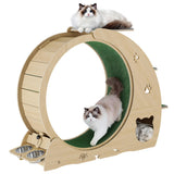 Garvee 4-In-1 Cat Wheels for Indoor Cats, 40 Inch Large Exercise Wheel with Carpeted Runway & Scratcher, Silent, Safe, Easy Assembly - Moon Natural