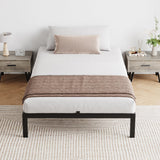 Garvee 10 Inch Twin Bed Frame No Box Spring Needed, Heavy Duty Twin Platform Metal Bed Frame with Metal Slats, Easy Assembly, Noise Free, Black - Black - 10 Inch