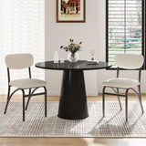 Garvee Beige Dining Chairs Set of 2 Boucle Upholstered Kitchen Chairs Modern Metal Legs Living Room Dining Room Kitchen 2 Lambswool Fabric Beige Chairs