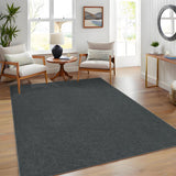 Garvee Woven Textured Area Rug 5x7 Washable Non-Slip Low Pile Carpet Charcoal for Living Room Bedroom Nursery Dining Office Dorm - Charcoal