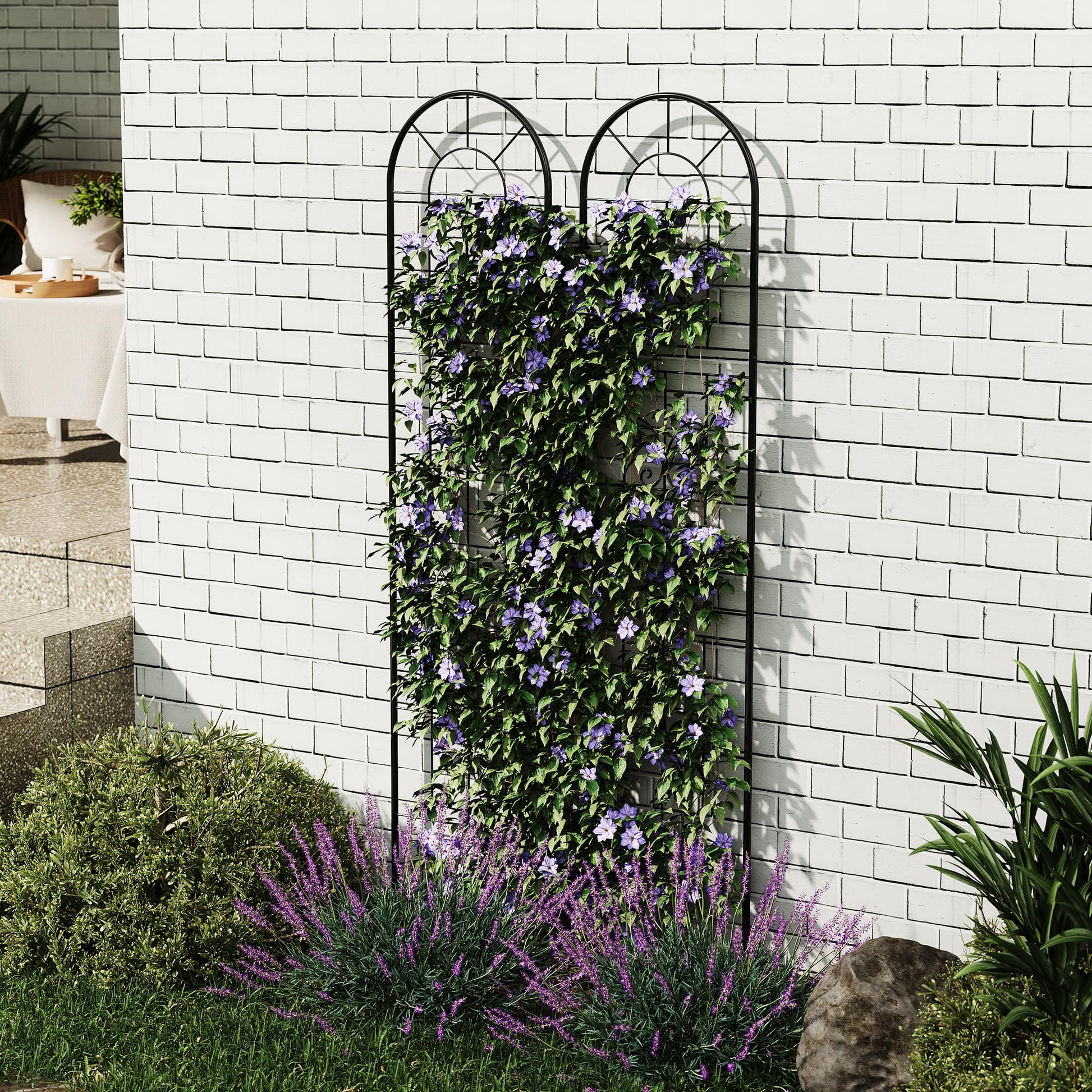 Wall placement garden trellis