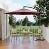 Garvee 10' Offset Patio Umbrella, Cantilever Umbrella with Easy Lift & Tilt Adjustment, 8 Ribs Sun Umbrella UV Protection, Wine Red