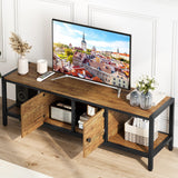 Garvee TV Stand for TVs up to 65'' with Storage, 60'' Modern Media Console Cabinet, Rustic Brown, Living Room - Rustic Brown