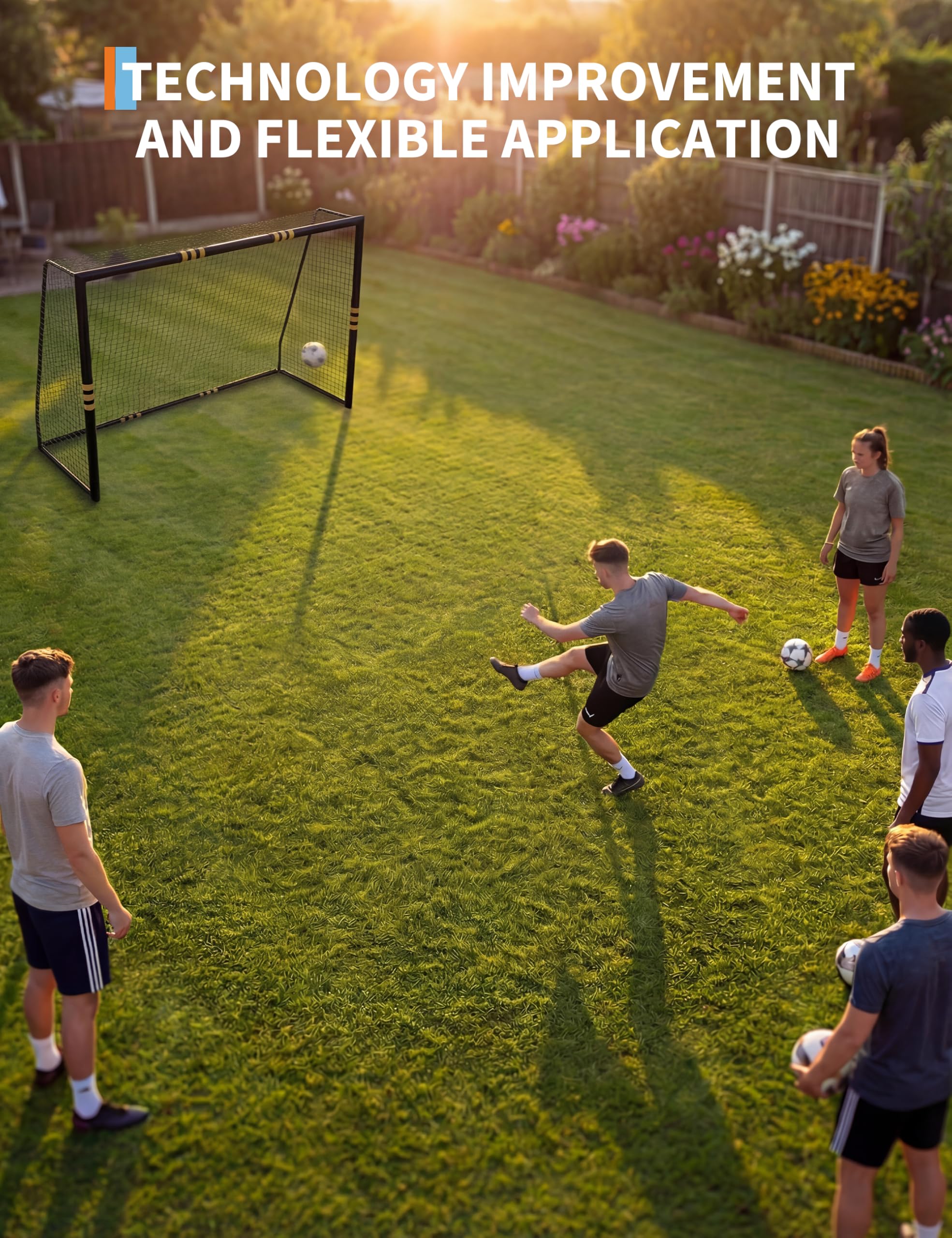 Portable backyard soccer goal for flexible outdoor use