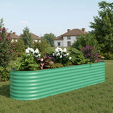 Garvee 8x2x2ft Galvanized Raised Garden Bed, Large Outdoor Planter Box for Vegetables, Fruits & Flowers,Green - Green