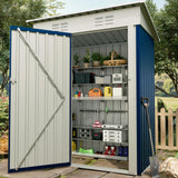 Garvee 5×3FT Storage Shed Compact Metal Tool Garden Shed With Lockable Door For Garden Backyard Patio, 67CU.FT, Blue - Blue