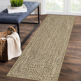 Garvee 2x6 Washable Rug Non Slip Printed Braided Hallway Runner Rug Rubber Backing Low Pile Beige Yellow - Beige Yellow