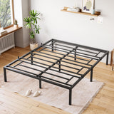 Garvee 14 in Bed Frame - Sturdy Metal Platform Queen Size, Heavy Duty Steel Slat Support, Black, Easy Assembly, Noise Free, Storage Space - 14 Inches / Style 2