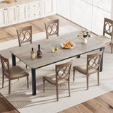 Garvee Wood Industrial Dining Table for 6~8 People, 78.7" Long Kitchen Table, Rectangle Kitchen & Dining Room Table for 6 Ideal for Dinner Or Meeting, Grey - Grey
