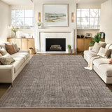 Garvee Washable Rugs 9x12 Area Rug Brown for Farmhouse Living Room Bedroom Dining Room Home Office - Brown