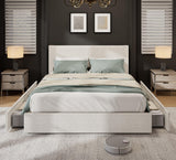 Garvee King Size Platform Bed Frame With 4 Storage Drawers Upholstered Corduroy Headboard Bedroom Furniture King Size Neutral - Beige
