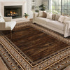 Garvee Bordered Red-Brown 10x13 Washable Area Rug, Farmhouse Neutral Low Pile Carpet, Stain Resistant Non Slip Soft Rug for Living Room Bedroom Dining Room
