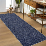 Garvee 2x6 Hallway Runner Rug Machine Washable Low Pile Modern Solid Color Blue for Kitchen Living Room Bedroom - Blue