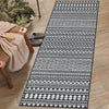 Garvee Washable Runner Rug 2x6 Hallway Runner Rug Boho Rug Indoor Non-Slip Stain Resistant Throw Floor Carpet Geometric Kitchen Rug Low Pile Moroccan Runner for Living Room Bedroom Laundry, Black