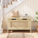 Garvee Storage Chest 30 Inches Width Storage Bench with Safety Hinge for Entryway Living Room Bedroom Natural - Natural