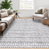 Garvee Living Room Area Rug 9x12 Boho Rug Indoor Non-Slip Large Bedroom Rug Stain Resistant Throw Floor Carpet Geometric Dining Room Rug Moroccan Accent Rug for Home Office, Gray