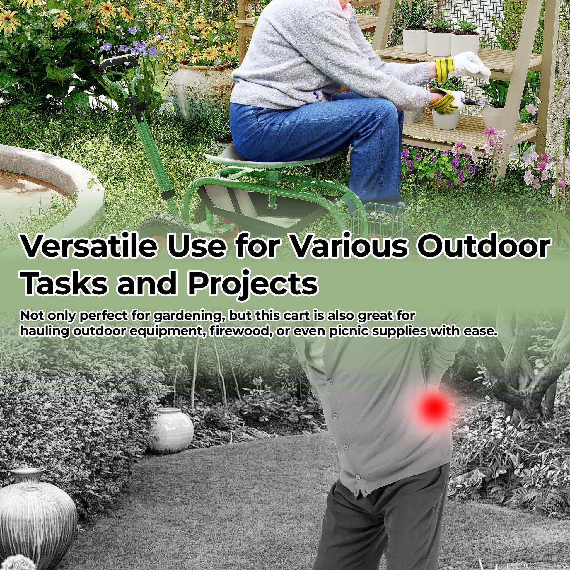 Garden cart used for outdoor tasks and projects