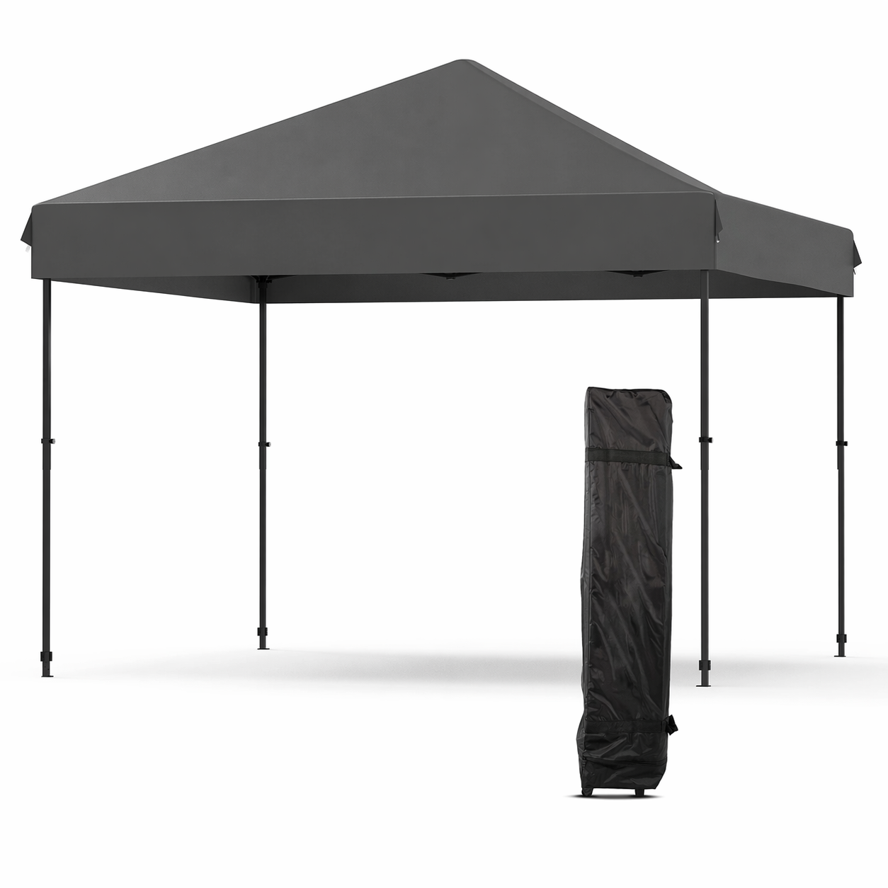 Tonnelle instantanée Garvee 3x3 m – Abri solaire portable étanche avec sac à roulettes, sacs de sable et piquets pour pique-nique, camping et événements en plein air, gris