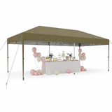 Garvee Pop Up Canopy Brown 10x20 Easy One-Person Setup Durable 210D Oxford Fabric Adjustable Side Walls Portable Outdoor Events - Brown