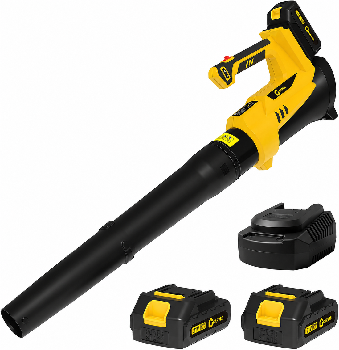 Garvee Cordless Leaf Blower 550CFM 130MPH With 2 x 2Ah Batteries For Lawn Yard Garden Patio, Lightweight, Ergonomic, Black
