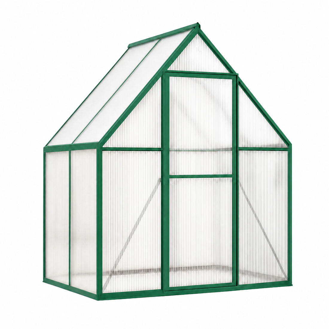 Serre Garvee Robuste 6x4 FT en Polycarbonate – Châssis en Aluminium Renforcé, Doubles Portes Battantes, Montage Rapide, Ventilation de Toit – Idéale pour Plantes de Jardin et Culture Toute l'Année – Verte